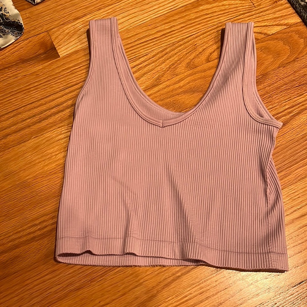 Suzette Ribbed Crop Top Purple